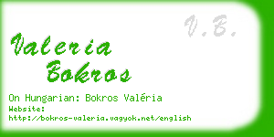 valeria bokros business card