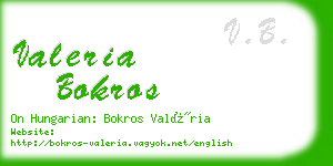 valeria bokros business card